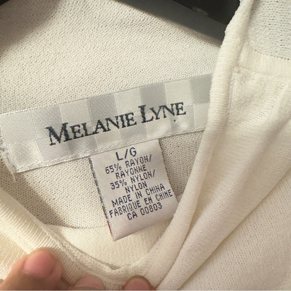 Melanie Lyne Knit Sleeveless Top Cream Women Size L - Picture 7 of 8
